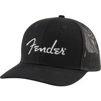 Lade das Bild in den Galerie-Viewer, Fender Silver Thread Logo Snapback Trucker Hat, Black - One Size Fits Most