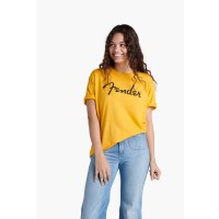 Lade das Bild in den Galerie-Viewer, Fender Spaghetti Logo T-Shirt, Butterscotch Blonde - L