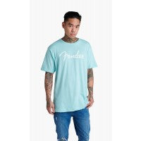 Lade das Bild in den Galerie-Viewer, Fender Spaghetti Logo T-Shirt, Daphne Blue - S