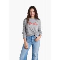 Lade das Bild in den Galerie-Viewer, Fender Spaghetti Logo Long Sleeve T-Shirt, Heather Gray - XL