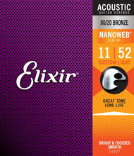 Lade das Bild in den Galerie-Viewer, Elixir E11027 Nano 80/20 Acoustic Custom/Light 11-52