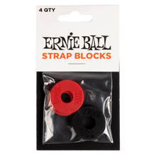 Load image into Gallery viewer, Ernie Ball Strap Blocks 4 Pack Black & Red
