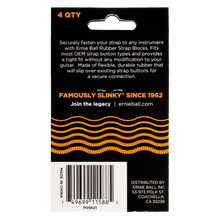 Lade das Bild in den Galerie-Viewer, Ernie Ball Strap Blocks 4 Pack Orange