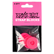 Lade das Bild in den Galerie-Viewer, Ernie Ball Strap Blocks 4 Pack Pink