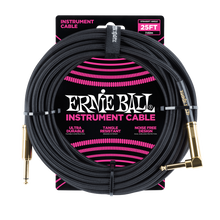 Load image into Gallery viewer, Ernie Ball 25Ft Straight-Angle Braided Black
