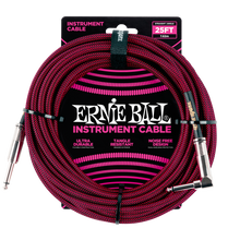 Load image into Gallery viewer, Ernie Ball 25Ft Straight-Angle Braided Red