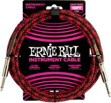 Lade das Bild in den Galerie-Viewer, Ernie Ball 10Ft Braided Straight-Straight Red Black