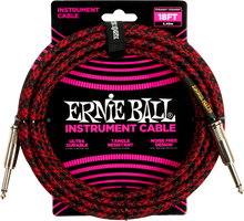 Lade das Bild in den Galerie-Viewer, Ernie Ball 18Ft Braided Straight-Straight Red Black