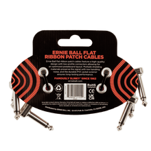 Load image into Gallery viewer, Ernie Ball 3" Flat Ribbon Patch Cable 3-Pack - Red