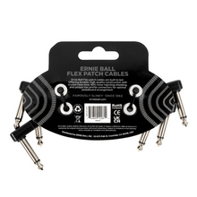Load image into Gallery viewer, Ernie Ball 3" Flex Patch Cable - Black - 3-Pack