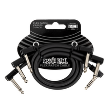Load image into Gallery viewer, Ernie Ball 12" Flex Patch Cable - Black - 3-Pack