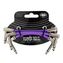 Load image into Gallery viewer, Ernie Ball 3" Flex Patch Cable - Purple - 3-Pack
