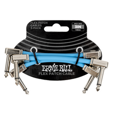 Load image into Gallery viewer, Ernie Ball 3" Flex Patch Cable - Blue - 3-Pack