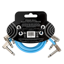 Load image into Gallery viewer, Ernie Ball 12" Flex Patch Cable - Blue - 3-Pack