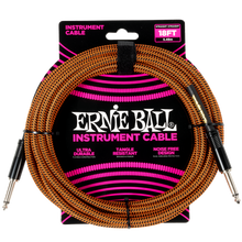 Load image into Gallery viewer, Ernie Ball 18' Braided Cable Straight/Straight - Pumpkin Pie