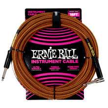 Load image into Gallery viewer, Ernie Ball 18' Braided Cable Straight/Angle - Pumpkin Pie