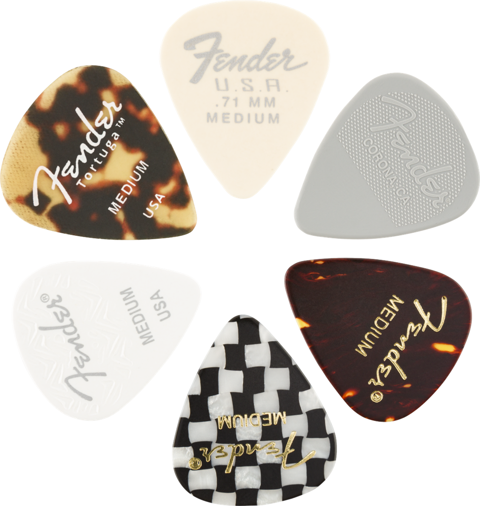 Fender 351 Medium Material Medley Picks x 6