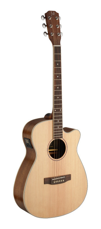 J.N Guitars Electro Acoustic Auditorium Guitar Cut Away-Solid Spruce/Mahogany