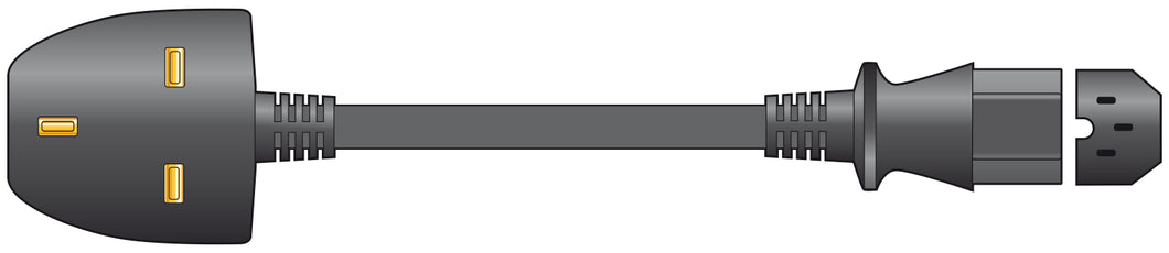 Mercury Mains Power Lead UK Plug - IEC Hot Plug 1.0m