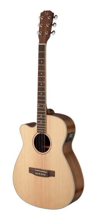 J.N Guitars Electro Acoustic Guitar Auditorium Cut Away Spruce Solid-Mahogany Left Hand