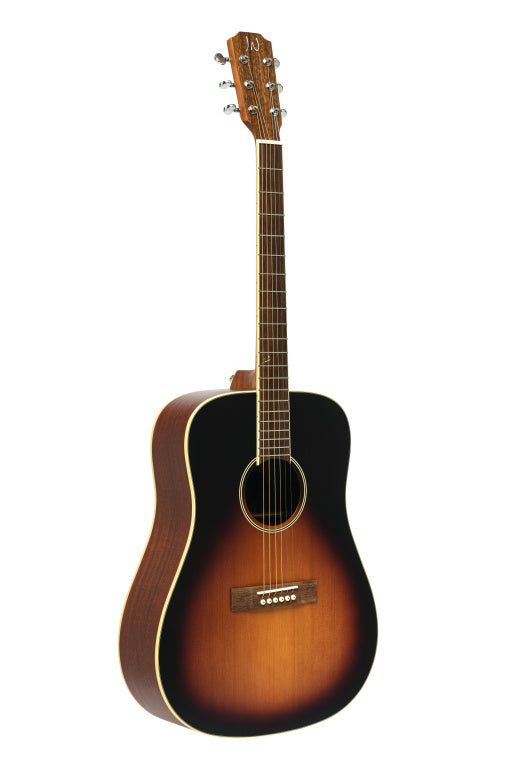 J.N Guitars Dread Acoustic Guitar-Solid Cedar Sunburst
