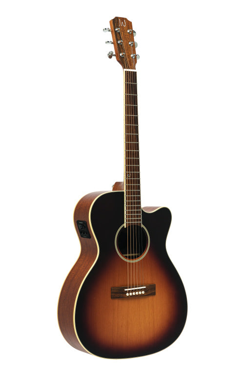 J.N Guitars Orchestra Electro Acoustic Guitar Cut Away-Cedar Sunburst
