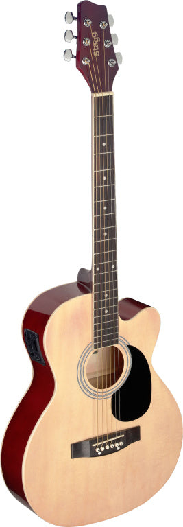 Stagg Electro Acoustic Guitar Audi Cut Away Linden Natural
