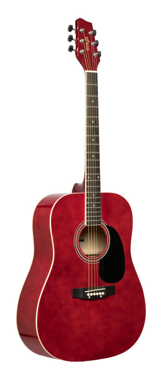 Stagg Dreadnought Acoustic Guitar-Red