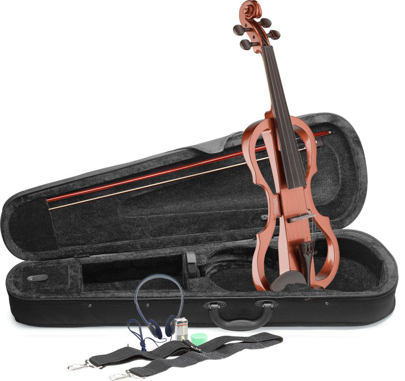 Stagg Electric Violin and Headphones+Soft Case/Brown