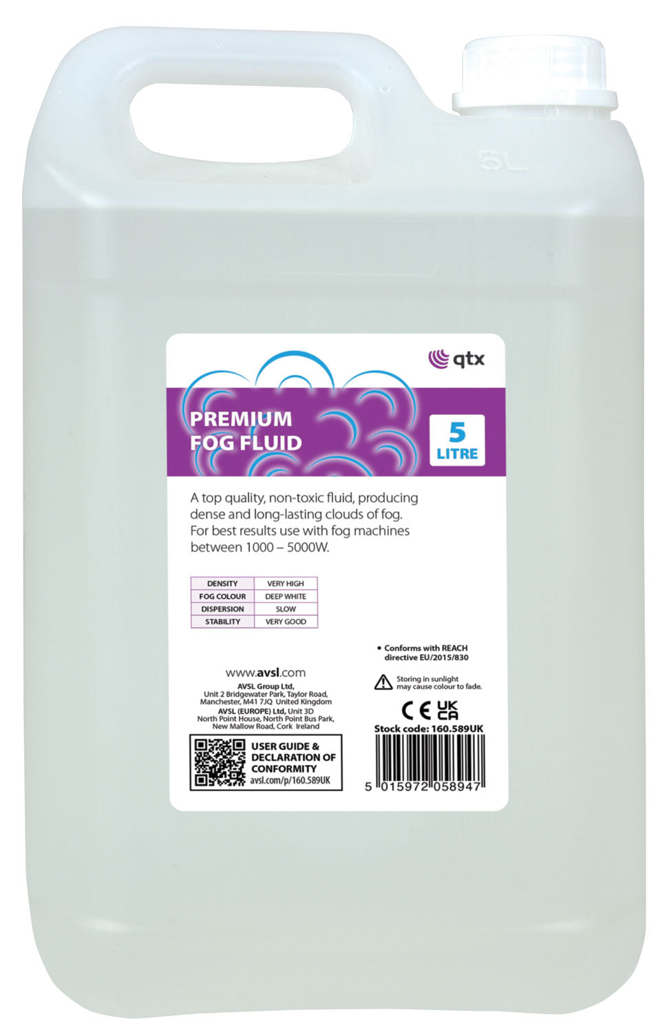 QTX Premium Fog Fluid Clear 5L