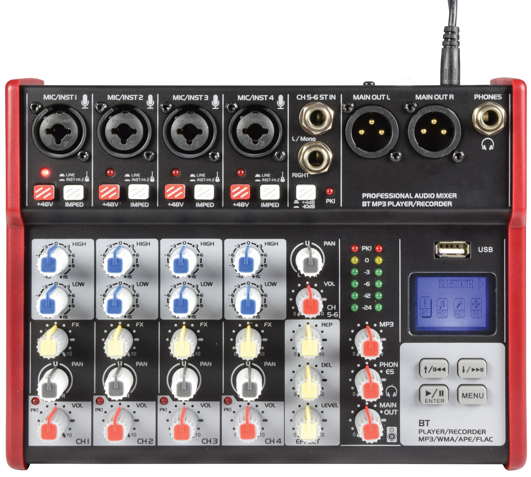 Citronic CSM-6 Mixer with USB / Bluetooth Player