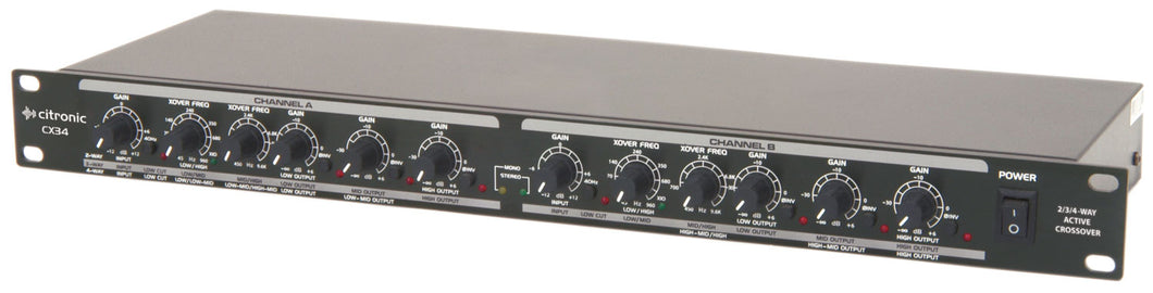 Citronic CX34 active crossover 2 / 3 / 4-way