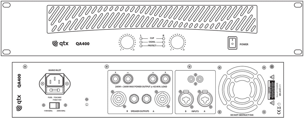 QTX QA400 Power Amplifier