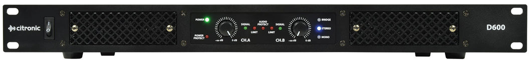 Citronic D600 Class-D Amplifier 2 x 300Wrms