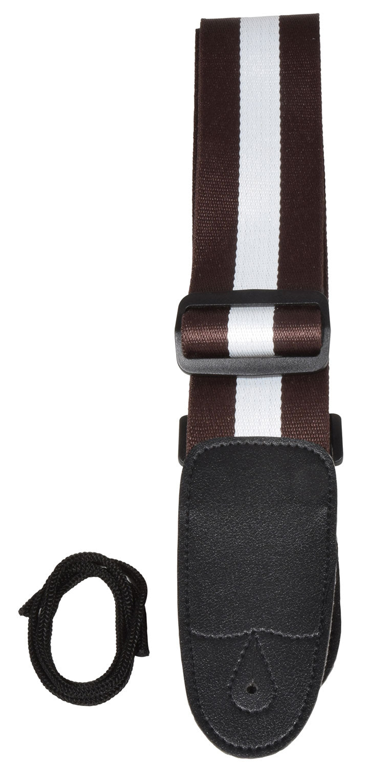 Chord Guitar Strap Webbing Brown & White