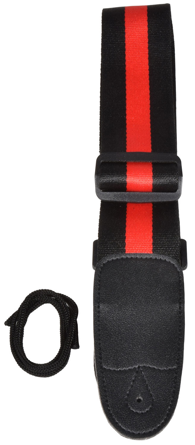 Chord Guitar Strap Webbing Black & Red