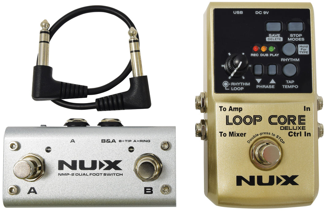 Nux Loop Core Deluxe 24-bit Looper Pedal Bundle