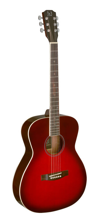 J.N Guitars Auditorium Acoustic Guitar Solid Spruce Transparent Red Burst
