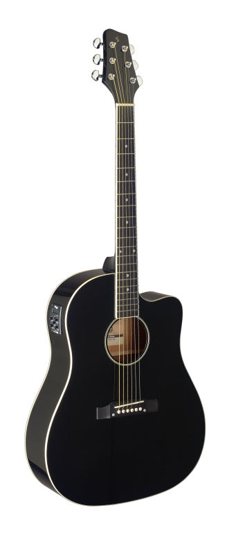 Stagg Electro Acoustic Guitar Slope Shoulder Cut Black