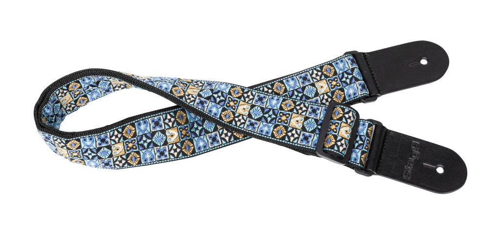 Stagg Woven Strap Guitar Hootenanny Mix Blue