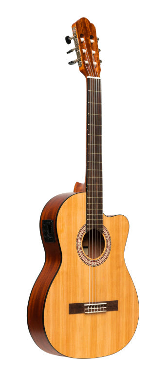 Stagg Clear Electro Acoustic Guitar Spruce Nut 48mm Natural