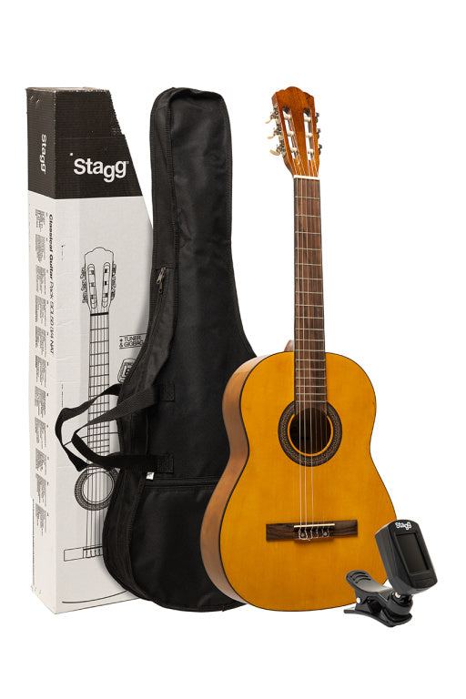 Stagg 3/4 Classical Guitar Gloss Natural Pack