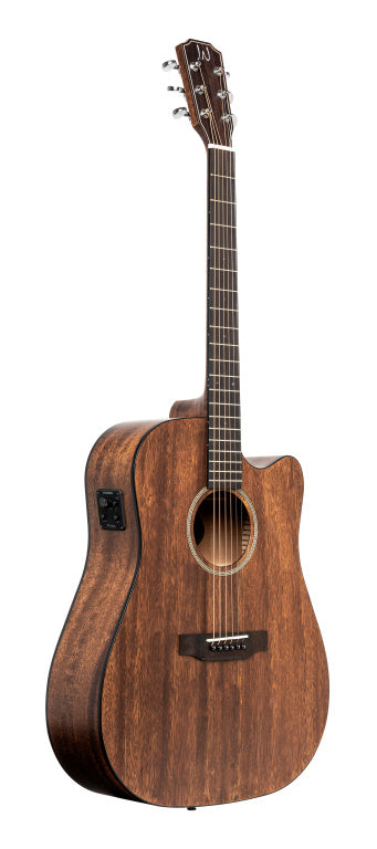 J.N Guitars Electro Acoustic Dreadnought Guitar Cut Away-Solid Mahogany/Mahogany