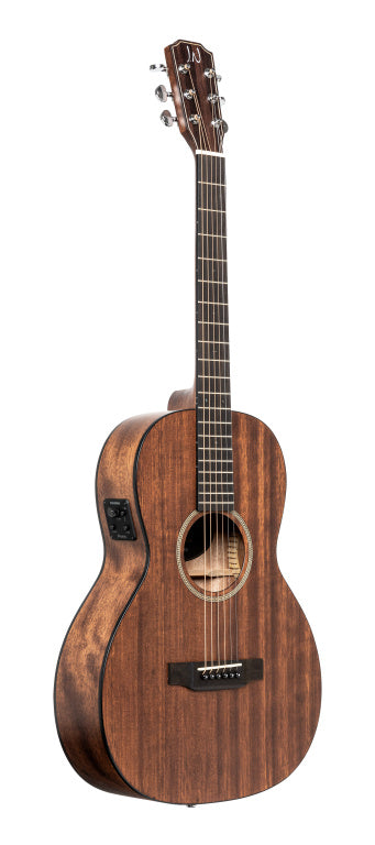 J.N Guitars Electro Acoustic Parlor Guitar-Solid Mahogany/Mahogany