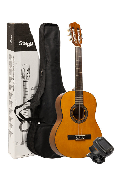 Stagg 4/4 Classical Guitar Gloss Natural Pack