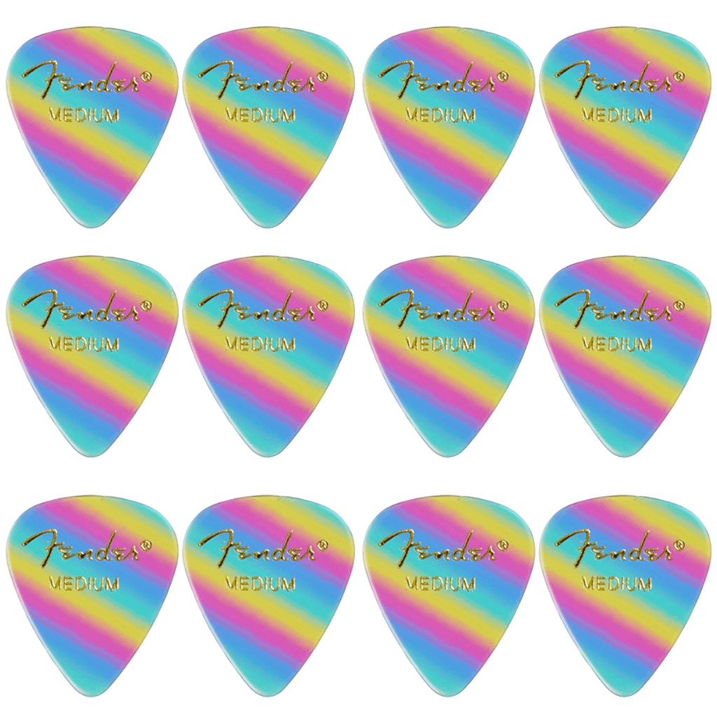 Fender 351 Graphic Medium Rainbow Pick x 12