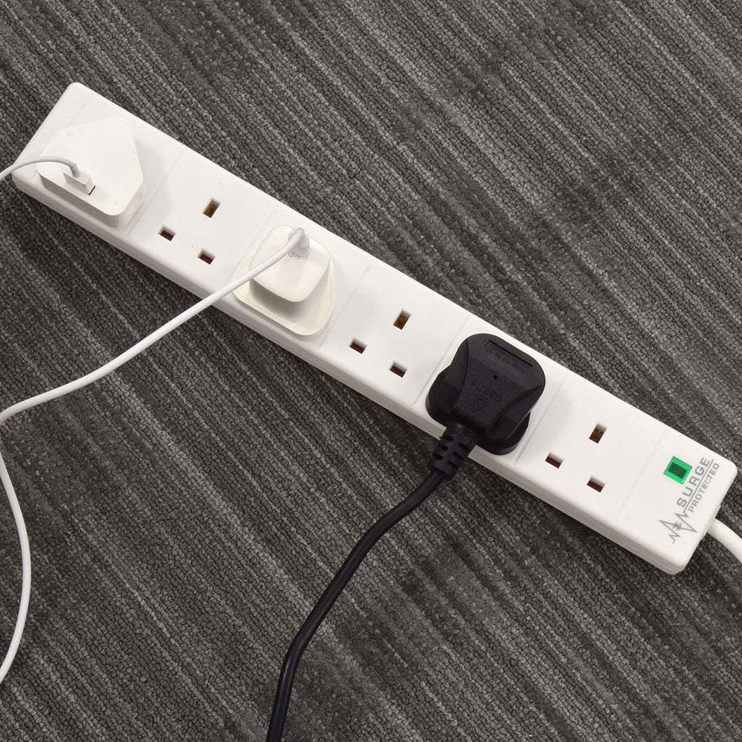 Mercury 6 gang 13A extension lead with surge protection, 5.0m