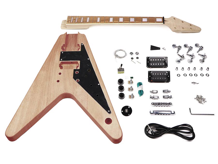 Guitar assembly kit, FV-model, basswood body, 22 frets, bolt-on neck