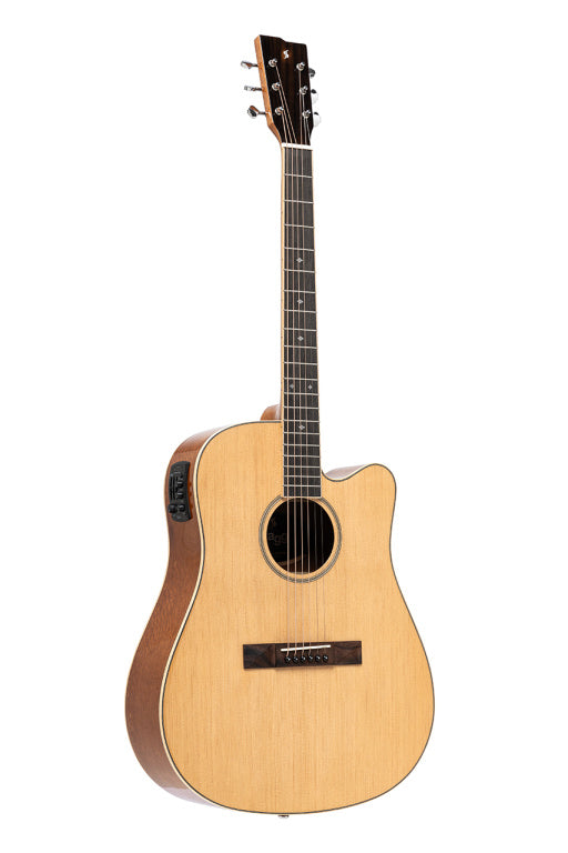 Stagg Dread Electro Acoustic Cut Spruce Lacewood