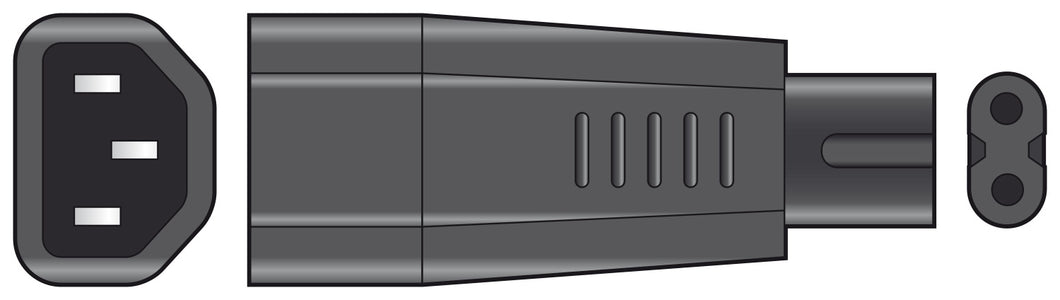 Mercury IEC Plug to Fig.8 Plug Adaptor (C14 to C7)